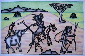 Sur Léopard Afriqueine Peinture à l'huile